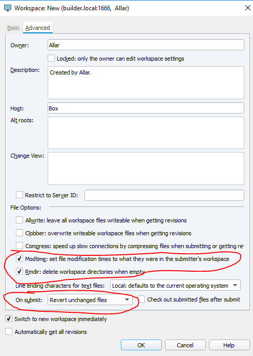 Workspace Advanced Settings